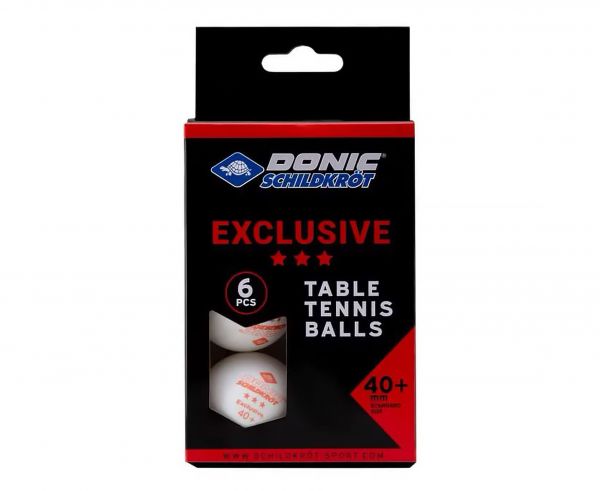 Мячики для настольного тенниса DONIC EXCLUSIVE 3* 40+, 6 штук