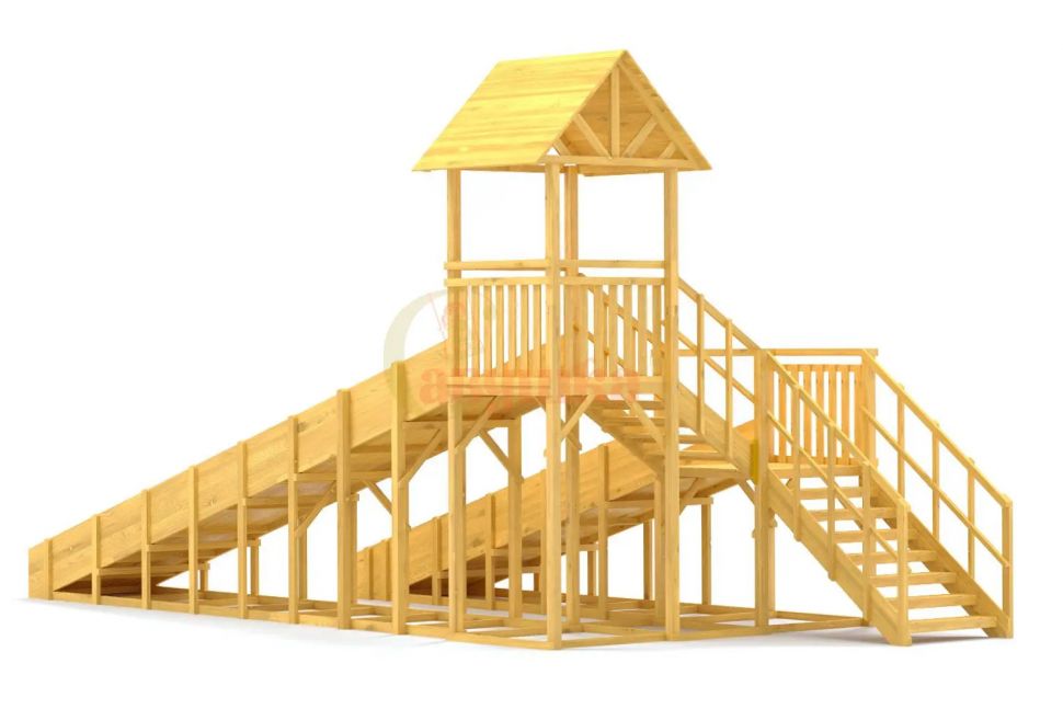 Зимняя заливная деревянная горка Савушка Зима Wood 7/2