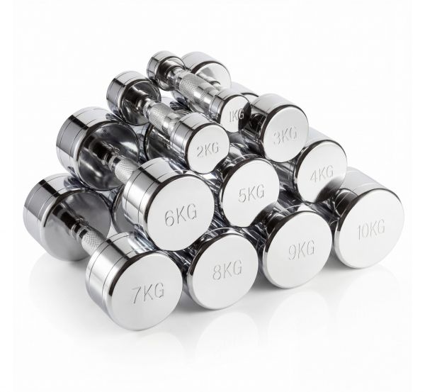 Набор гантелей хром (пары) от 1-10 кг VictoryFit VF-SET110-CR